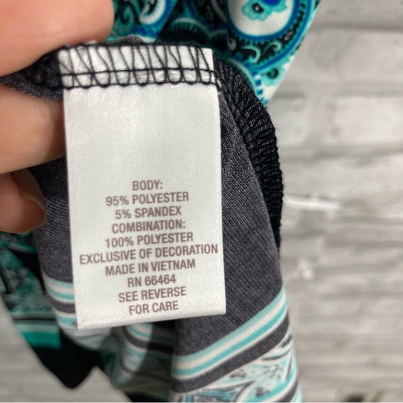 Dress Barn Green & Black Sleeveless Midi Dress Size Petite 14 - Picture 9 of 10